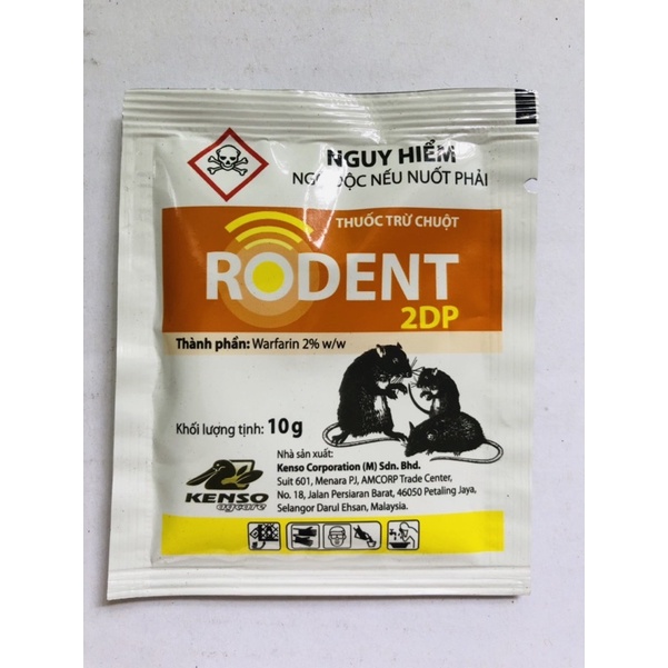 5 Gói * Rodent 2DP 10g - Diệt chuột tận gốc