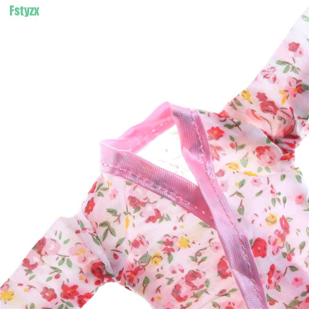 fstyzx Handmade Doll Clothes Flower Printed Pajamas Sleepwear for Doll Accessory