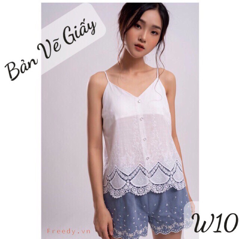 W10👚BẢN VẼ RẬP GIẤY TỰ MAY MẶC SÉT ĐỒ NỮ (SIZE S-XL)