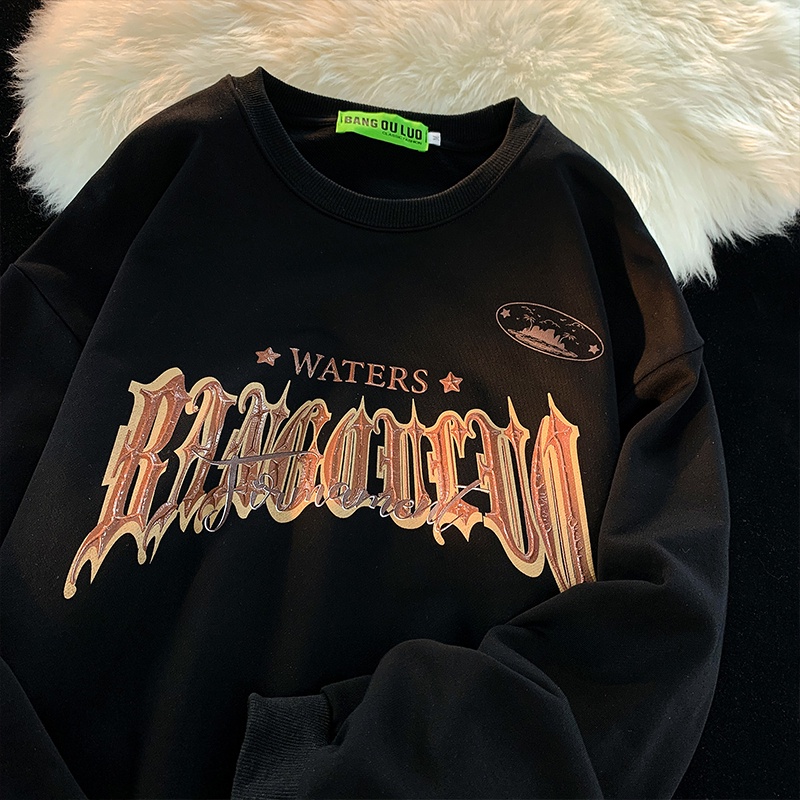 Áo sweater PEWARN cổ tròn in họa tiết phong cách harajuku đường phố Mỹ thời trang 2022 cho nam và nữ