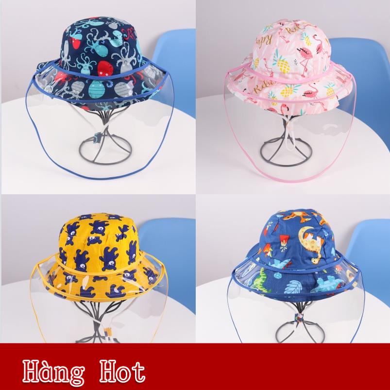 (Giảm Mạnh) Tấm che mặt có thể tháo rời Mũ Chống Giọt Bắn Cho Bé Nón Chắn Bụi Cho Trẻ Em Mũ ngư dân trẻ em