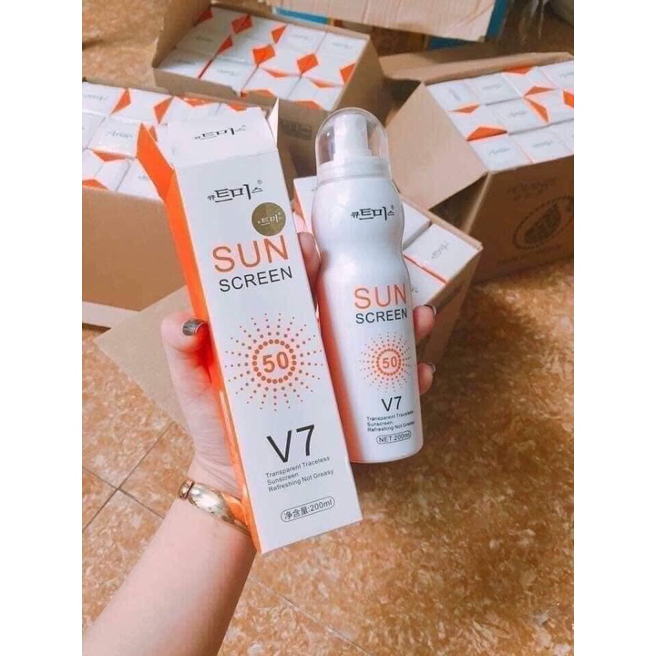 Xịt Chống Nắng V7 SUN Screen Hàn Quốc  Che Khuyết Điểm  Trắng Da Lên Tone Không Bết, Không Trôi