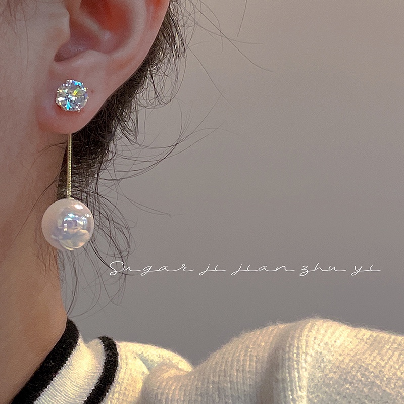 Bông Tai Đính Ngọc Trai Lớn Thời Trang Hàn Quốc 2022