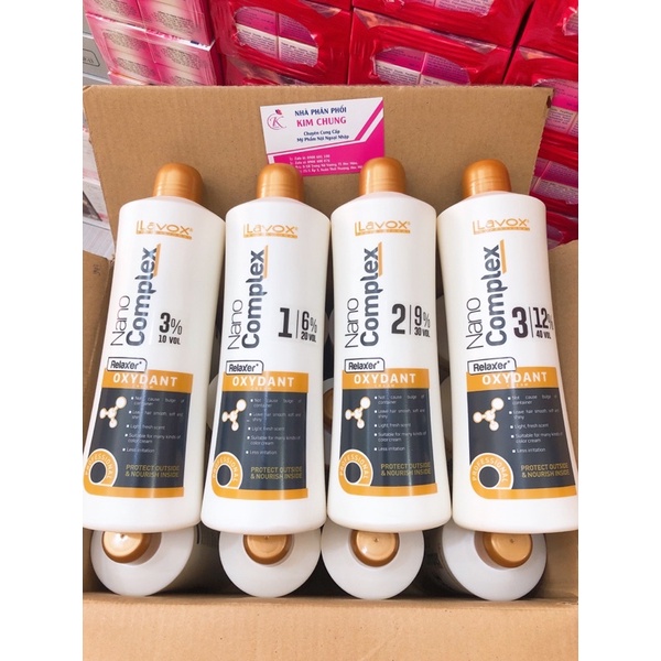 [Chai 1000ml] Oxy Trợ Nhuộm Siêu Dưỡng Lavox Nano Complex (3%, 6%, 9%, 12%)