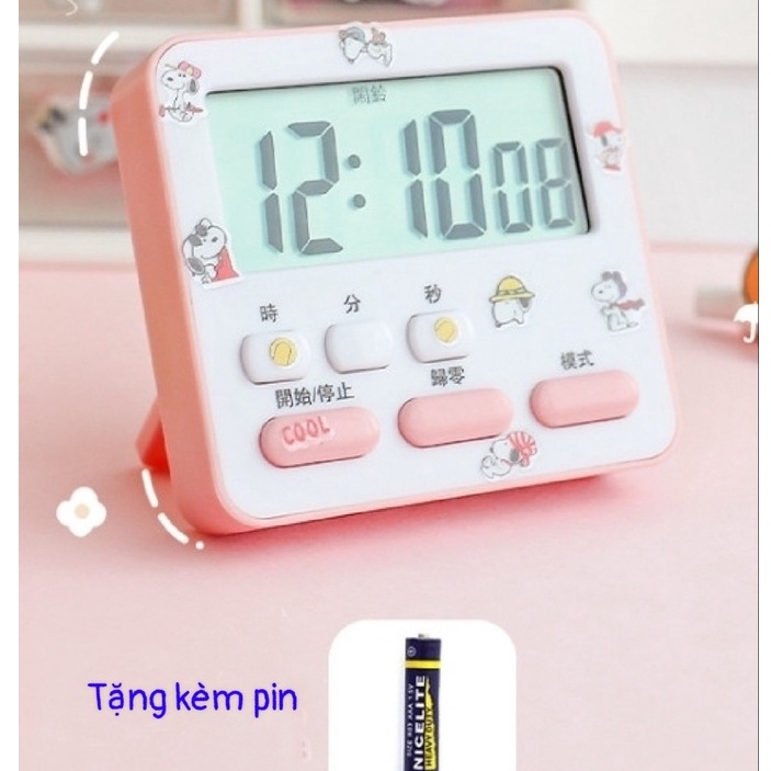 Đồng hồ bấm giờ, đếm ngược để bàn âm báo to, đồng hồ mini chạy bằng pin, Lame.Store