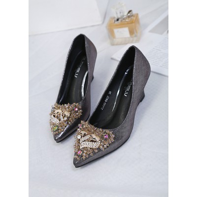 Giày đế xuồng mặt đá lấp lánh  gót cao 5p và 8p bền đẹp êm chân size 33/40   0