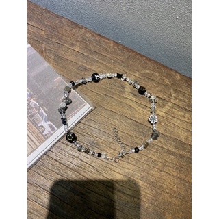 [374]Dây chuyền hạt cườm đá đen - Necklace
