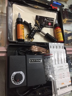 Combo 1 máy xăm rotary flydragon /bộ mầu đen