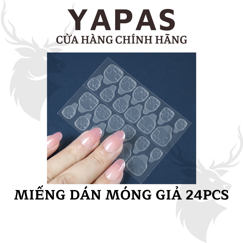 Miếng Dán Móng Giả Yapas 24Pcs , Miếng Keo Đa Năng Gắn Móng Úp Nail Chuyên Dụng