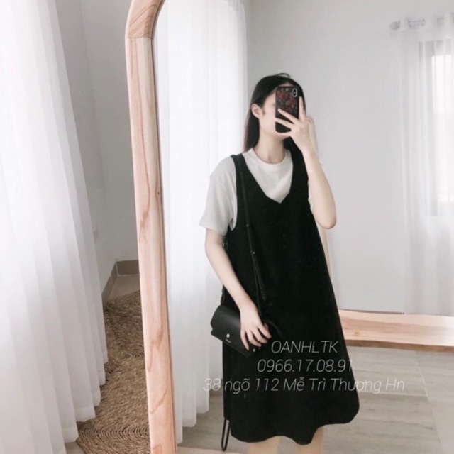 [40-80kg] SET YẾM BẦU Cổ Tim Có Kèm Áo - Váy Bầu Mùa Hè Kiểu Dáng Trẻ Trung