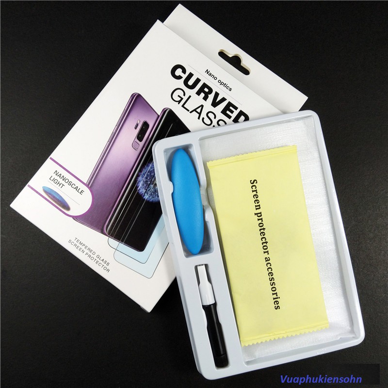 Kính cường lực Full Màn keo UV dành cho Note FE/ s7e/s8/s8+/note 8/s9/s9+/Note 9/S10/S10+/Note10/Note10+ Full Hộp