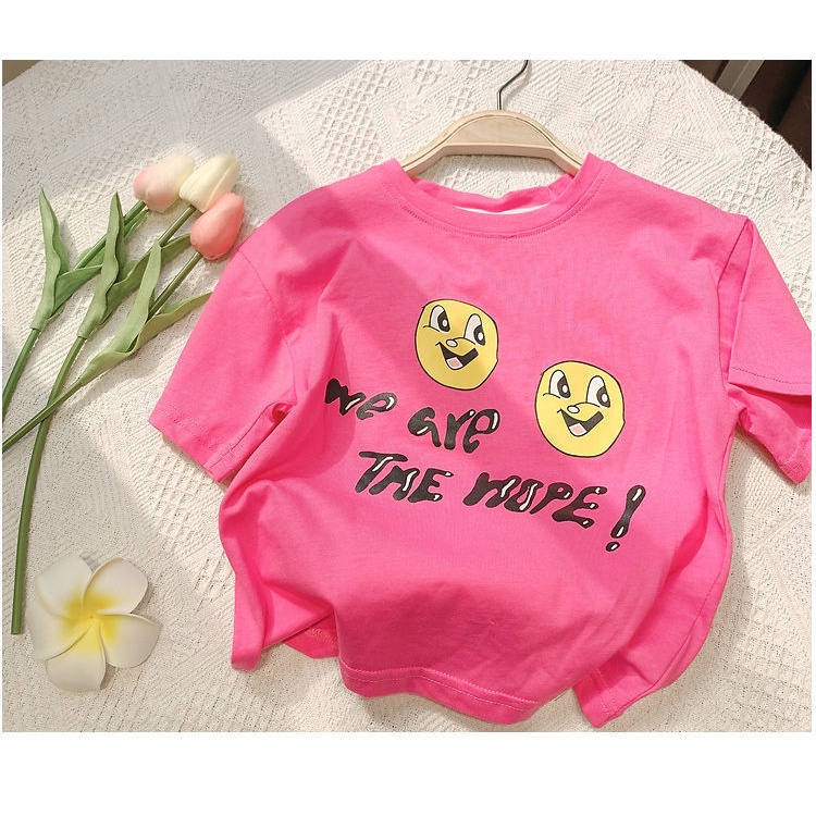 Áo Thun Cotton Tay Ngắn Nhiều Màu Sắc Phong Cách Phương Tây Thời Trang Mùa Hè Dành Cho Bé Gái 0601