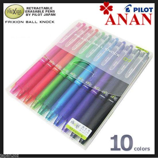 Combo 10 Bút Bi Tẩy Xóa Được Pilot Frixion Ball nét 0.5/0.7, kiểu bấm, Made In Japan