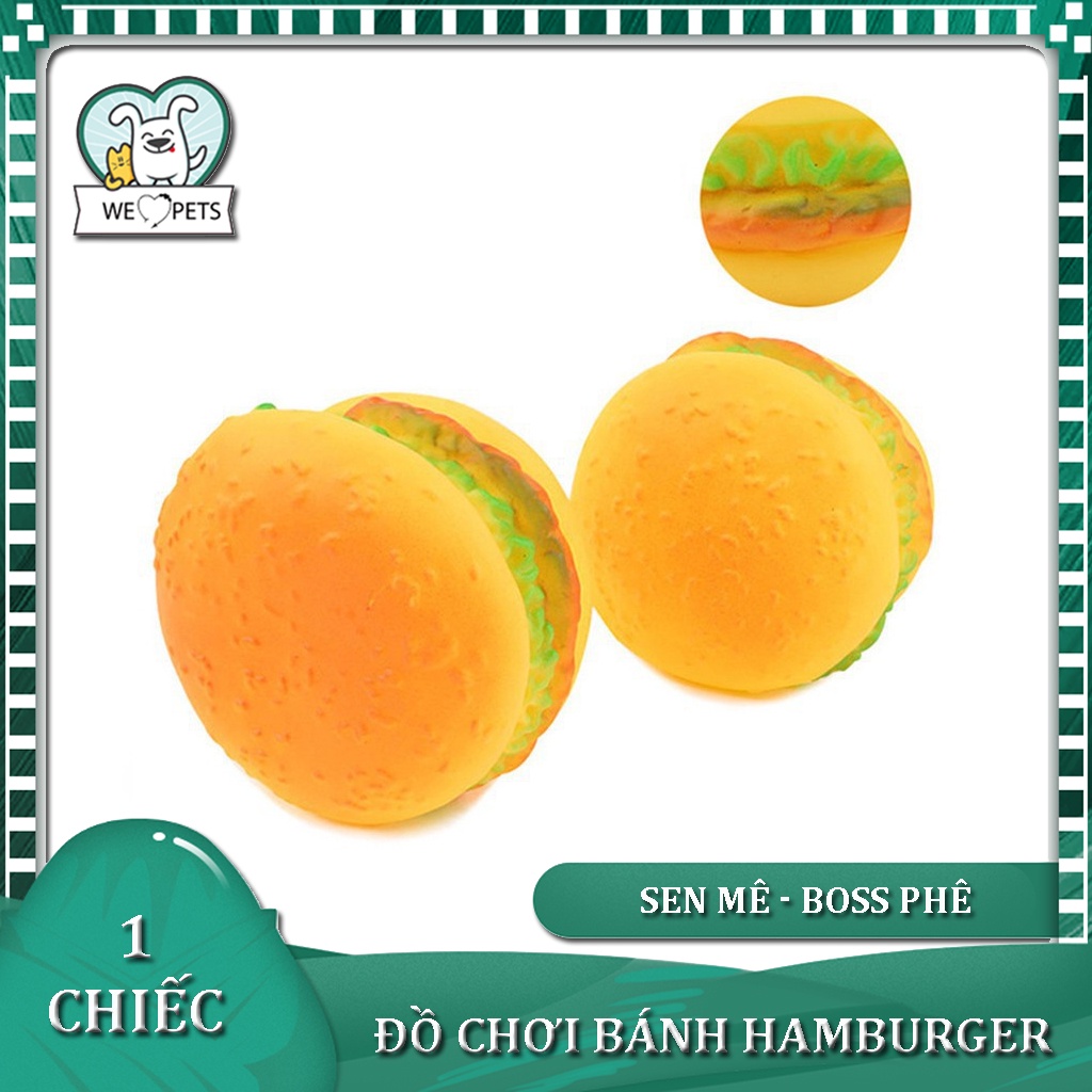 1 đồ chơi cao su hình bánh Hamburger phát tiếng cho chó gặm - Lida Pet Shop