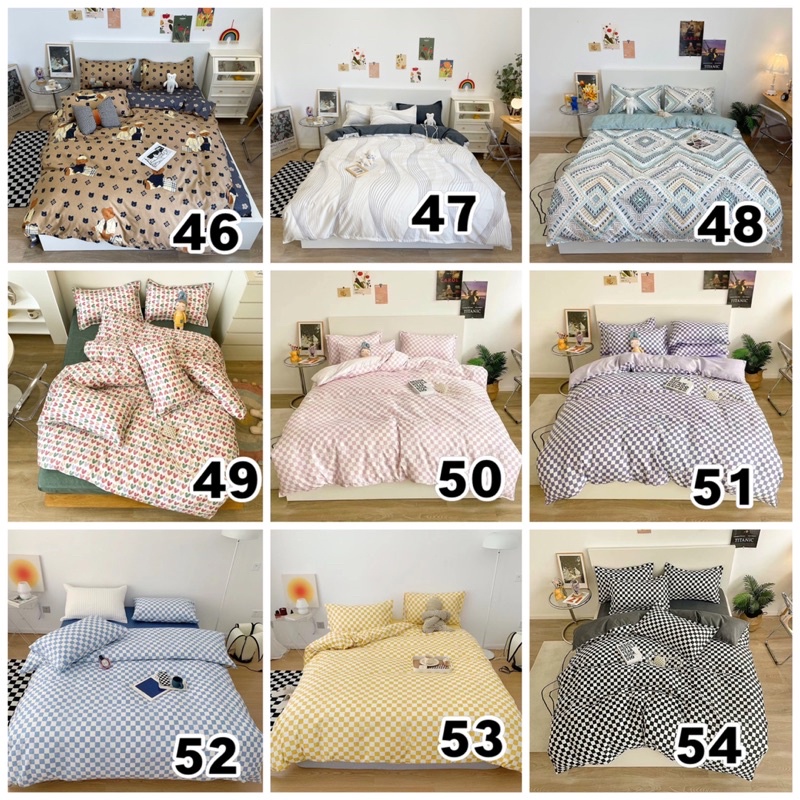 TRỌN BỘ DRAP & CHĂN PHAO COTTON POLY 5 MÓN | BigBuy360 - bigbuy360.vn