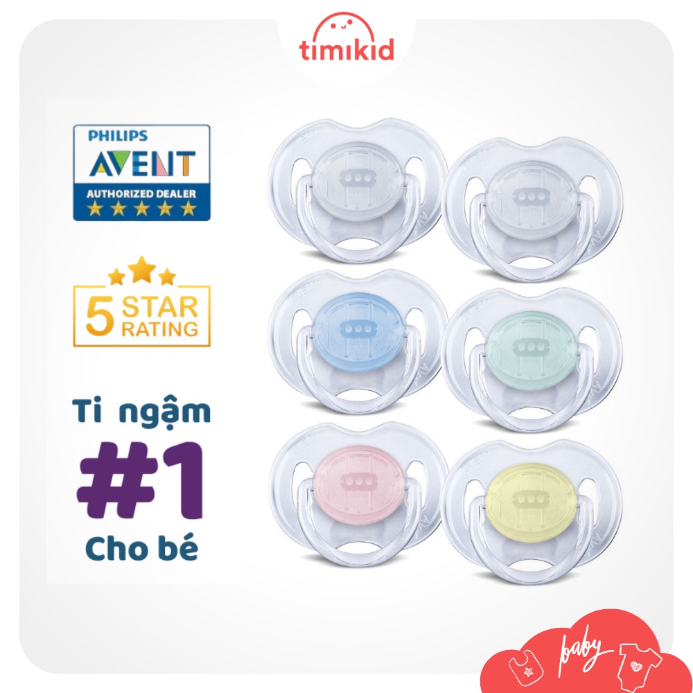 [Mã 267FMCGSALE giảm 8% đơn 500K] Núm Ty Ngậm Philips Avent Ultra Air Trong Suốt - Ti Giả Thông Khí Chống Đầy Hơi Cho Bé