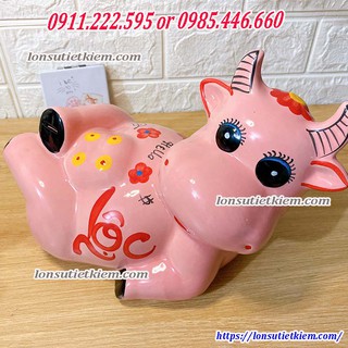 Heo đất tiết kiệm trâu sứ Bát Tràng