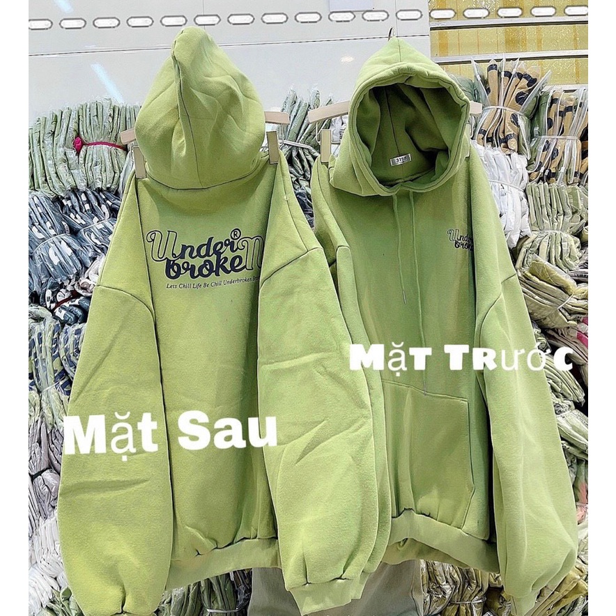 Hoodie Chữ Under Nam Nữ Unisex Mũ 2 Lớp Rộng Tay Bồng Nhiều màu