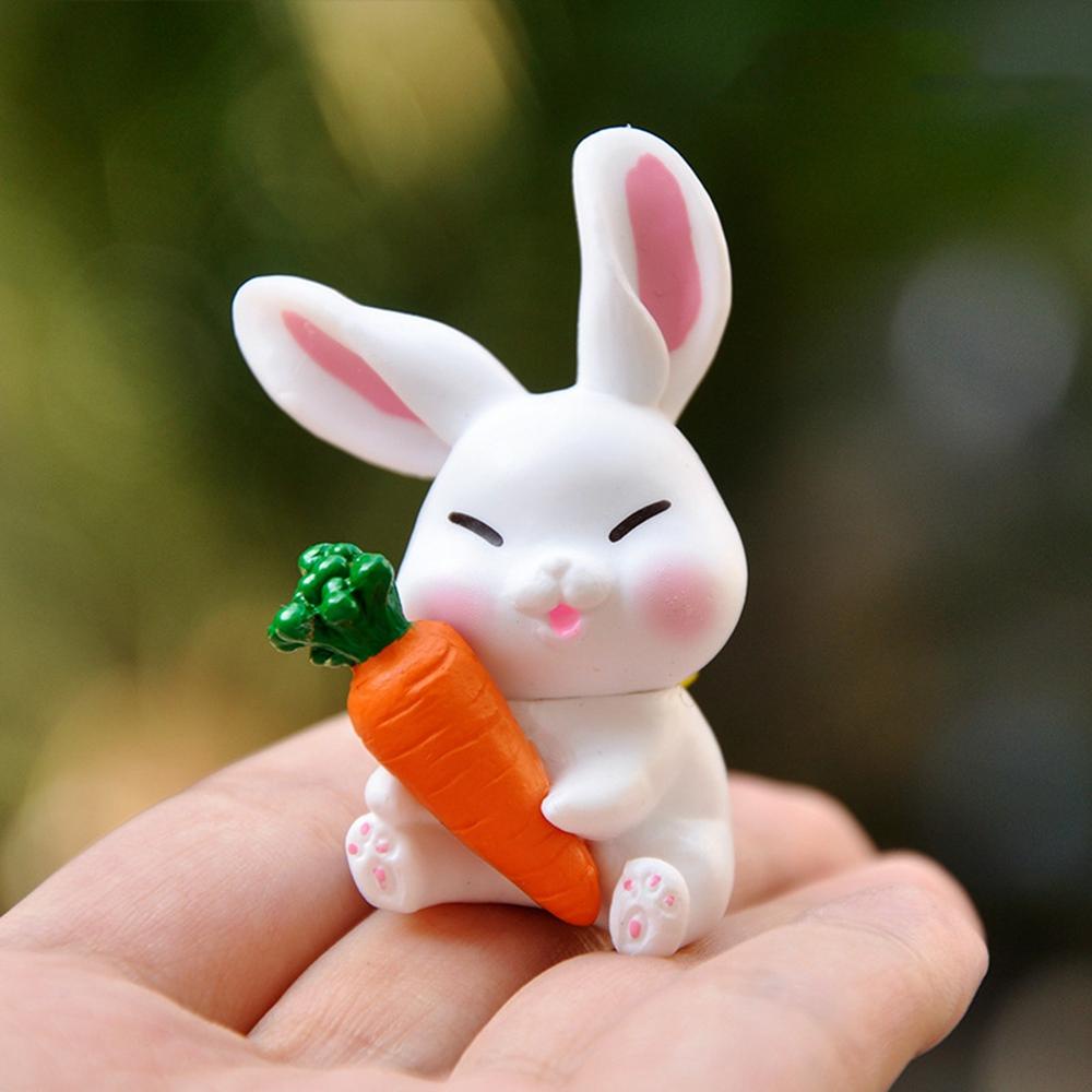 Set 6 Tượng Thỏ Hoạt Hình Trang Trí Đáng Yêu