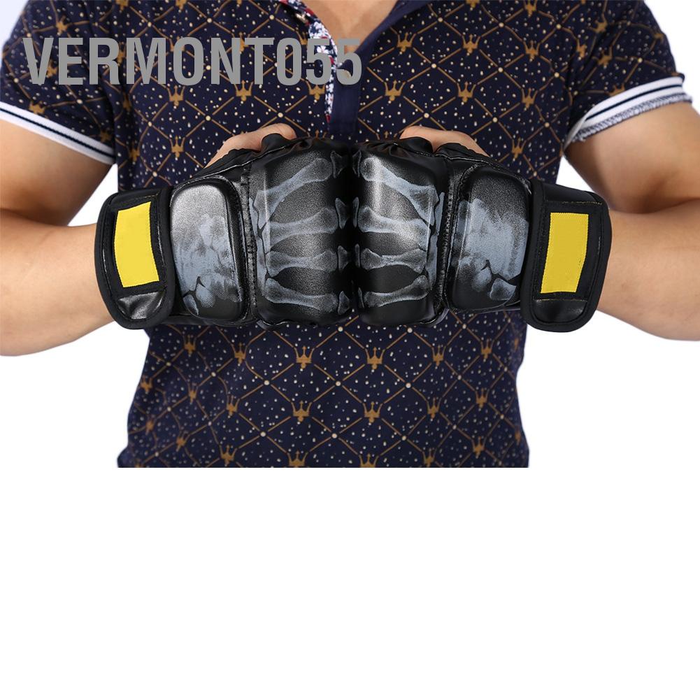 Vermont055 Vermont055 Đánh đấm nửa ngón tay bốc MMA Sparring Glovers Hand Wraps for Sports