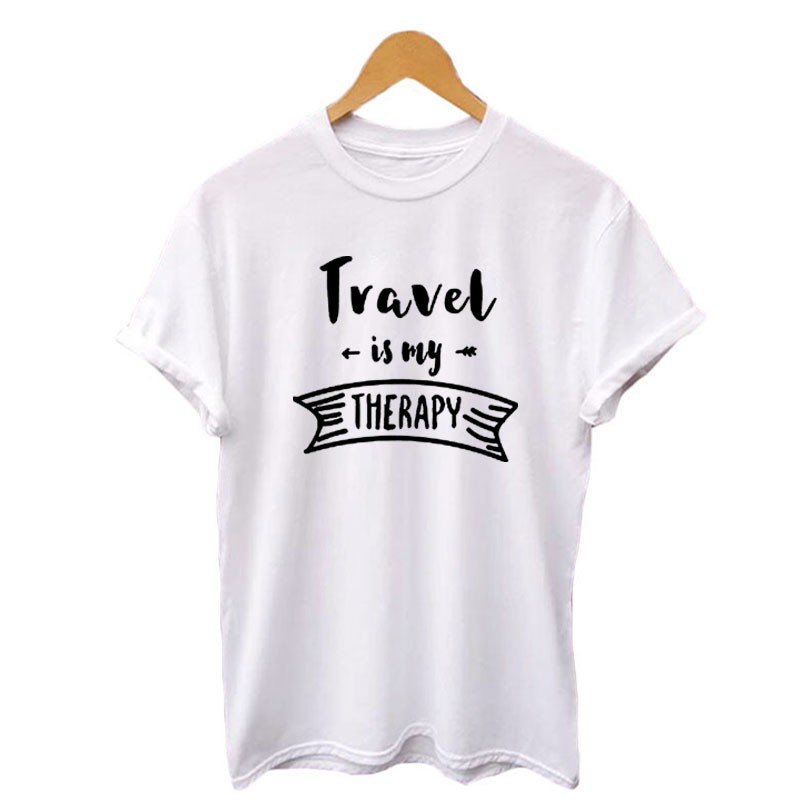 Áo thun Unisex - Travel Is My Therapy - Thời trang Familylove   Hàng chuẩn thương hiệu