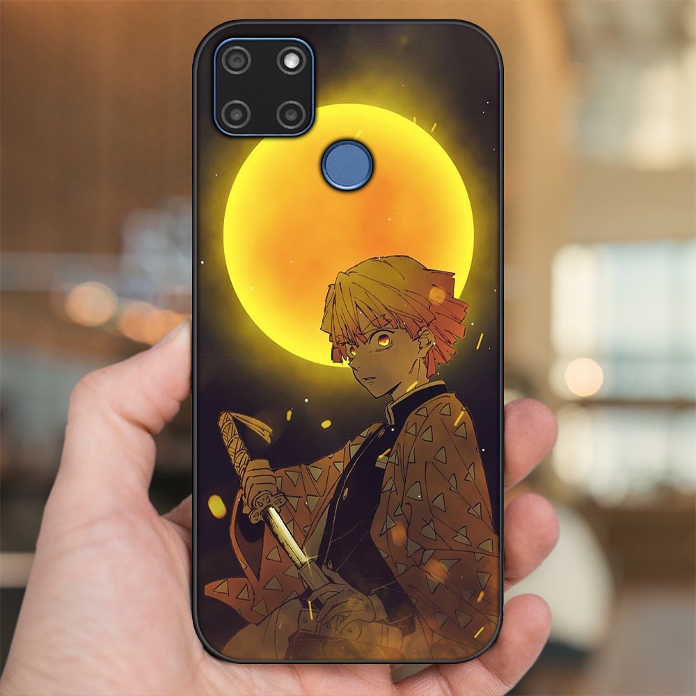 Ốp lưng Realme C12, C21Y viền đen in hình Zenitsu Kimetsu no Yaiba