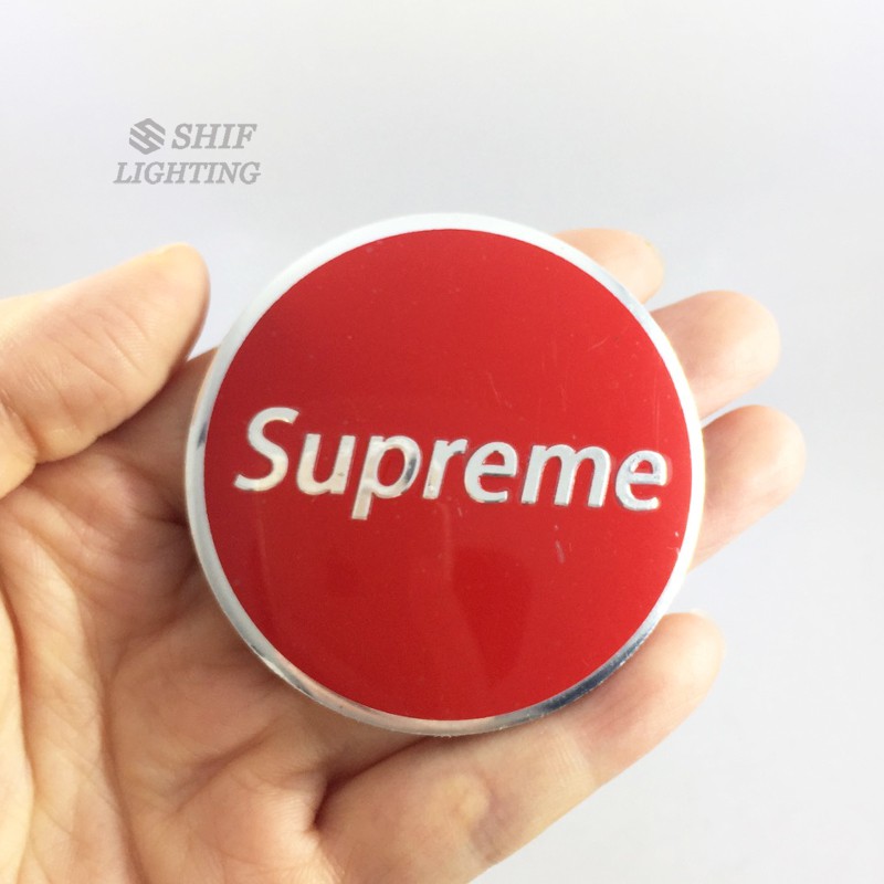Hình dán Logo Supreme trang trí mâm bánh xe hơi