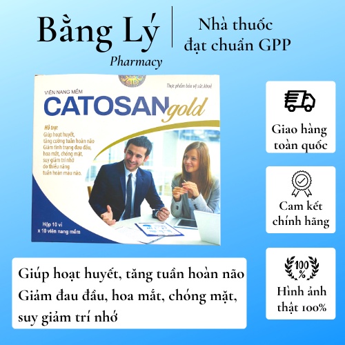 CATOSAN Gold - Giúp hoạt huyết, giảm đau đầu, hoa mắt, tăng cường trí nhớ, tuần hoàn não