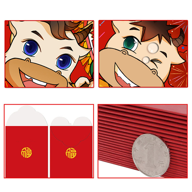 Bộ 6 Bao Lì Xì Màu Đỏ Cầu Chúc May Mắn Năm 2021 | BigBuy360 - bigbuy360.vn