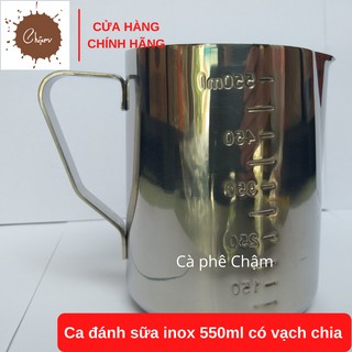 Ca đánh sữa inox 550ml có vạch chia