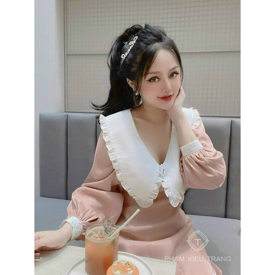 Đầm tiểu thư, đầm dáng chữ A,đ,đầm tay phồng dài dạo phố dự tiệc sang trọng