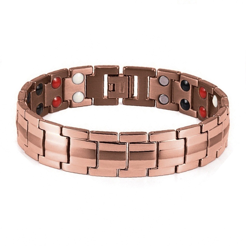 Vòng Đeo Tay Nam Châm Chăm Sóc Sức Khỏe Màu Vàng Bạc Thời Trang Cho Nam