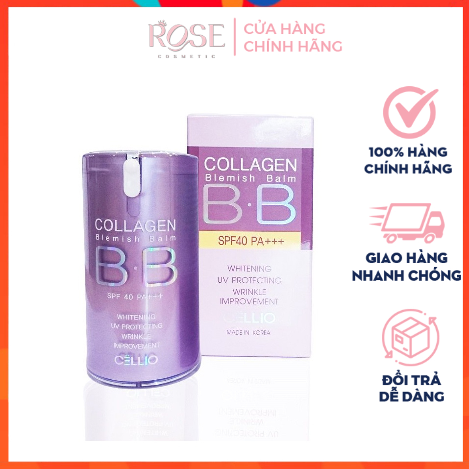 Kem Nền BB Collagen Cellio Tím: Với Collagen và các thành phần tự nhiên, Kem Nền BB Collagen Cellio Tím sẽ mang lại cho bạn làn da tươi trẻ và khỏe mạnh. Xem hình ảnh liên quan để đánh giá hiệu quả sản phẩm.