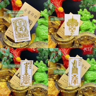 Bộ 4 miếng dán linh phù sức khỏe buôn may ☯️ linh phù dán điện thoại phong thủy