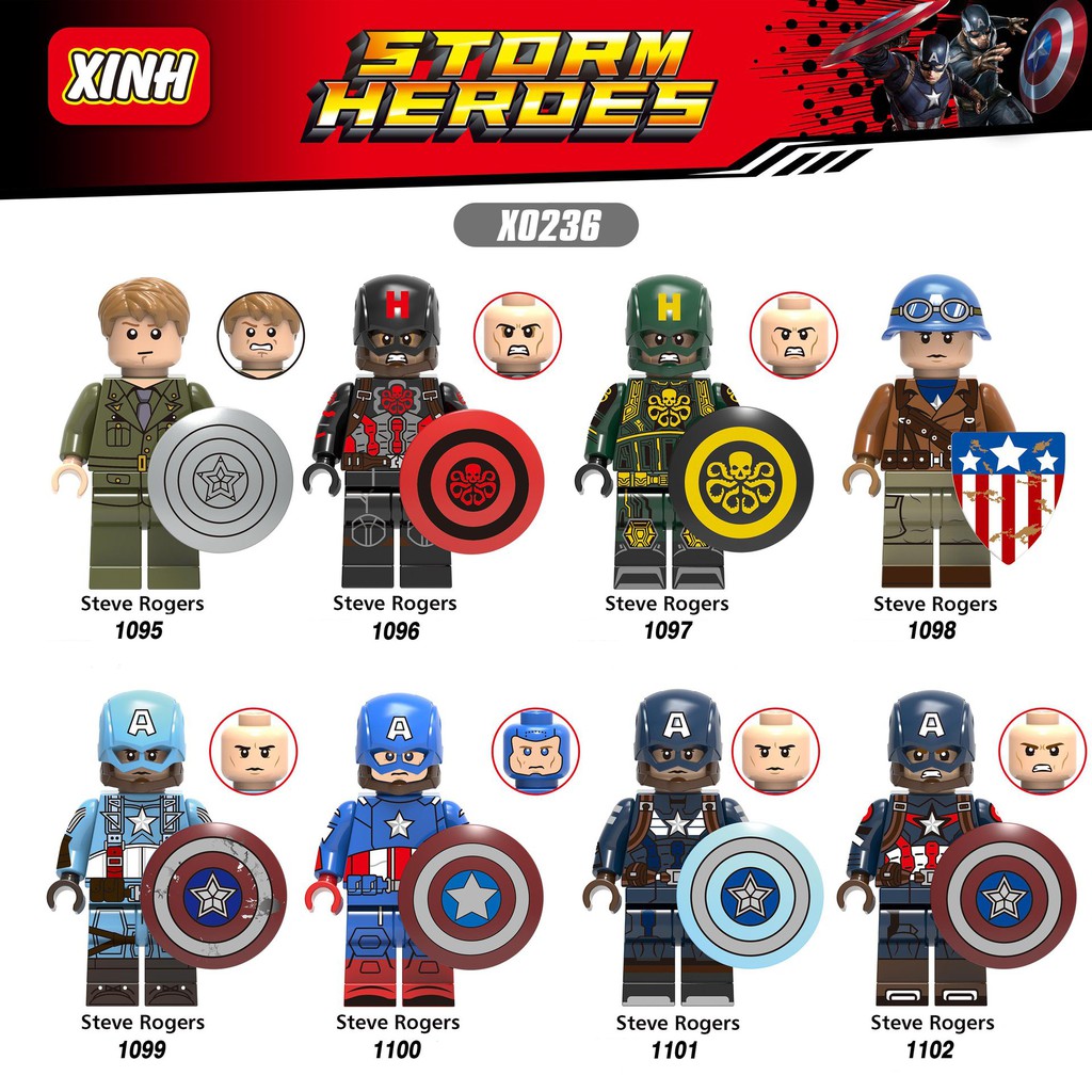 Minifigures Marvel DC Các Mẫu Nhân Vật Captain Steve Rogers Mẫu Ra Siêu Đẹp Của Xinh X0236