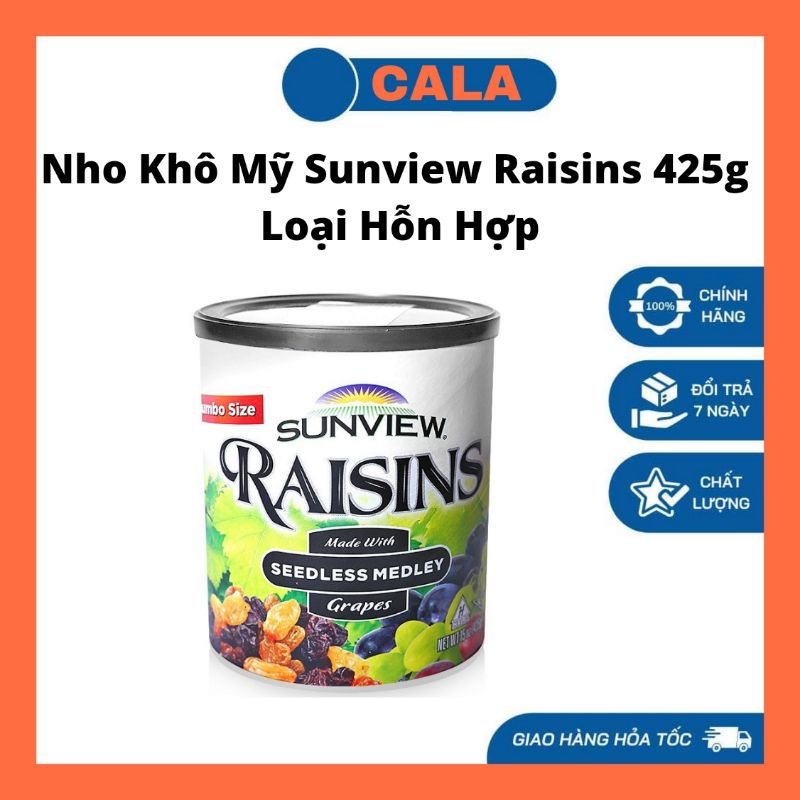 Nho Khô Mỹ Sunview Raisins 425g Loại Hỗn Hợp