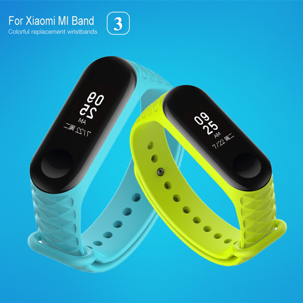 Dây Đeo Thay Thế Chất Liệu Silicon Màu Trơn Cho Xiaomi Mi Band 4 3 M5