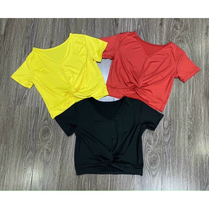 [SALE] Áo Croptop Xoắn Eo siêu đẹp (đồ tập gym-yoga-zumba nữ)