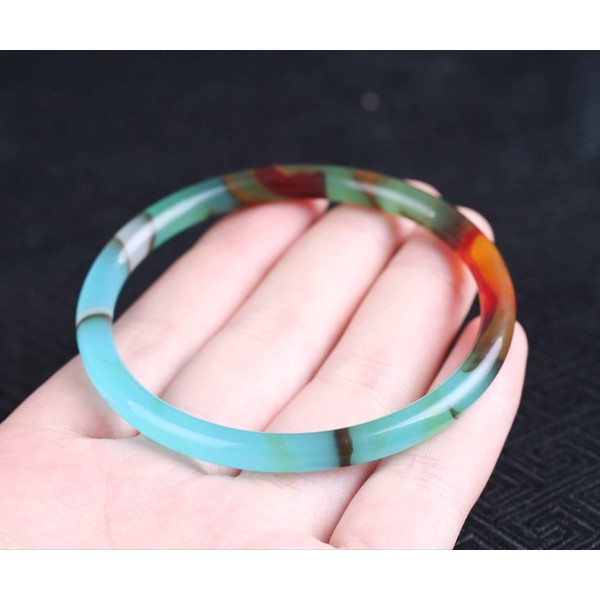 Vòng Tay Ngọc Bích Lụa Ngọc Bích Tròn Nhiều Màu Sắc Ngọc Bích Phong Cách Retro