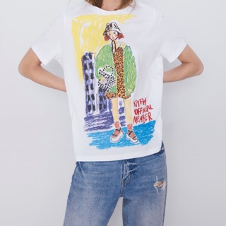 Áo trắng zara cô gái búp bê size M
