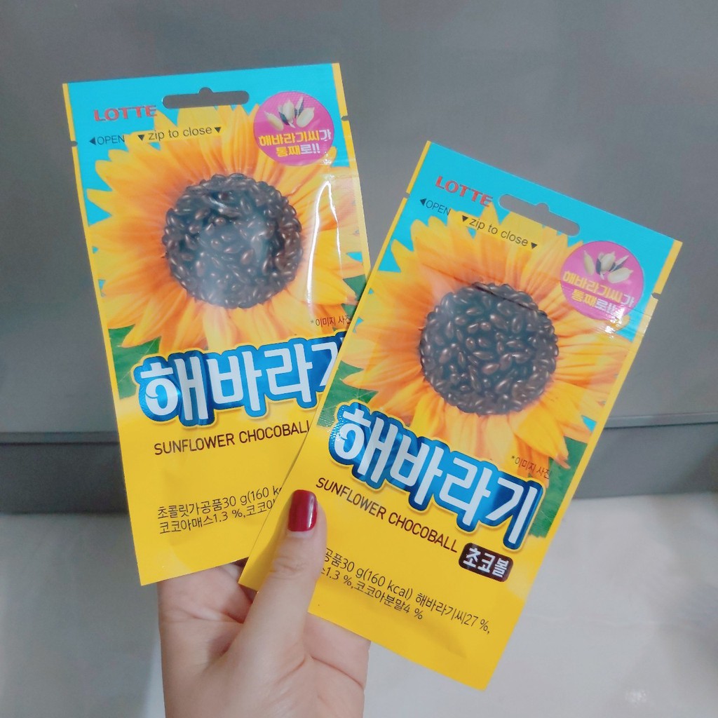 Hướng dương bọc socola Lotte Hàn Quốc mẫu mới cao cấp gói 30gram