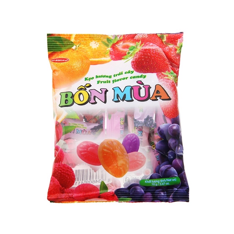 Kẹo trái cây Bốn Mùa Bibica gói 70g