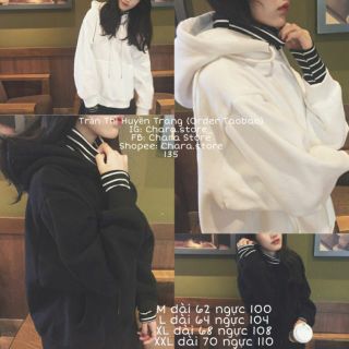 [SẴN] Áo hoodie nỉ trơn phối kẻ