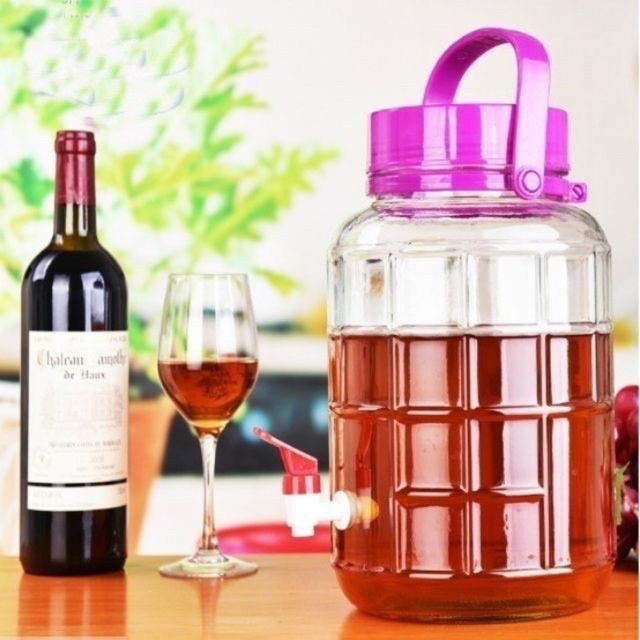 Bình Ngâm Rượu Thuỷ Tinh Nắp Tím Có Vòi 3L/5L/8L/10L/12L/16L