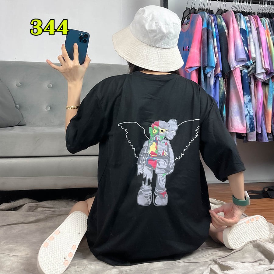 Áo thun tay ngắn unisex, áo phông tay lỡ nam nữ không phai màu, 65% cotton, free size 40-75kg - yumi47store | BigBuy360 - bigbuy360.vn