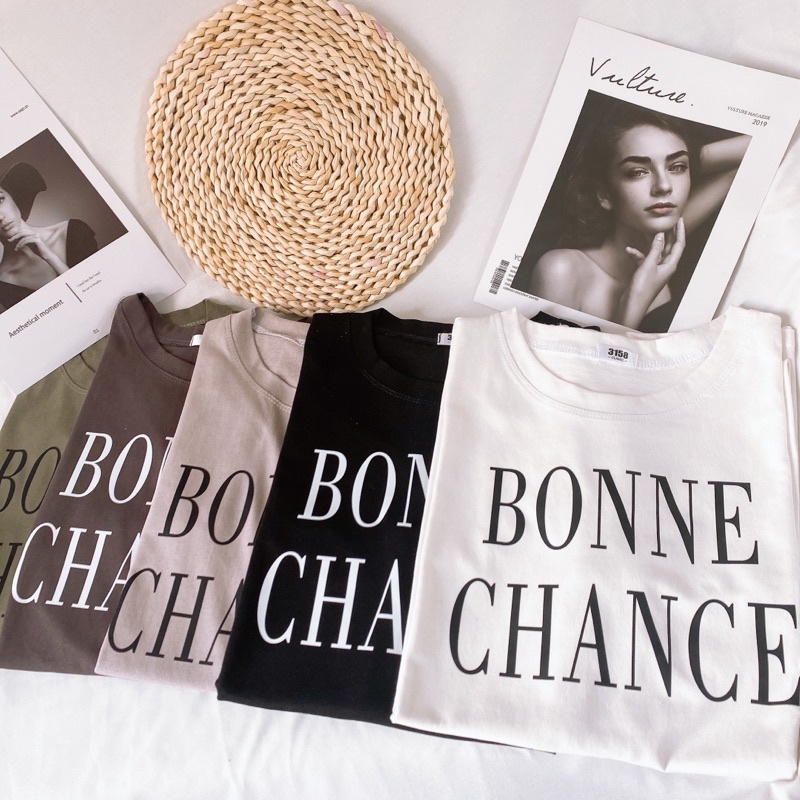 Áo phông 3158 ,áo thun tay lỡ form rộng chất cotton in hình BONNE