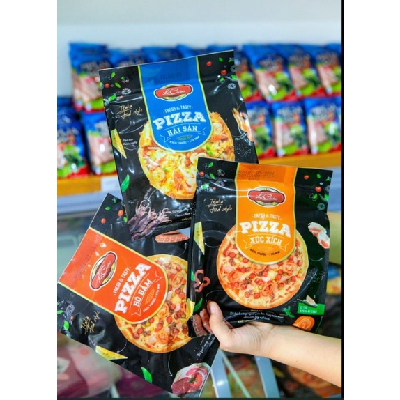 Pizza làm sẵn vị hải sản xúc xích bò bằm (Lacusina Kitkool)