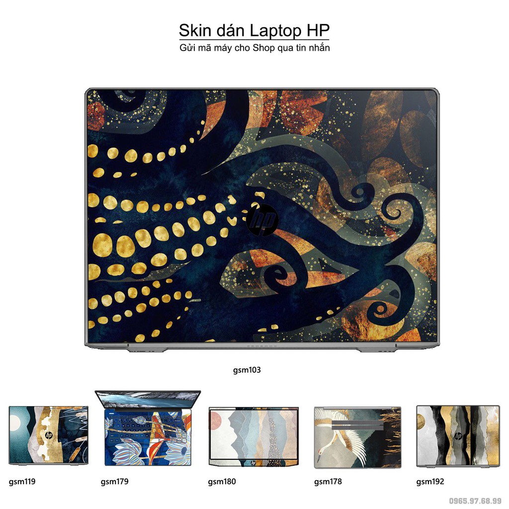 Skin dán Laptop HP in hình sơn mài (inbox mã máy cho Shop)