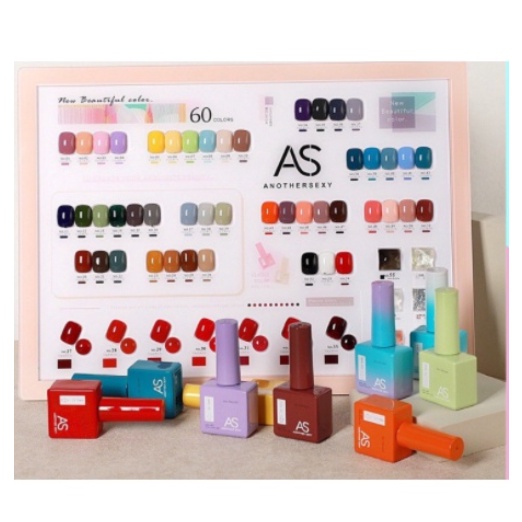 Sơn gel AS mẫu mới chai vuông sơn móng tay dùng máy hơ gel