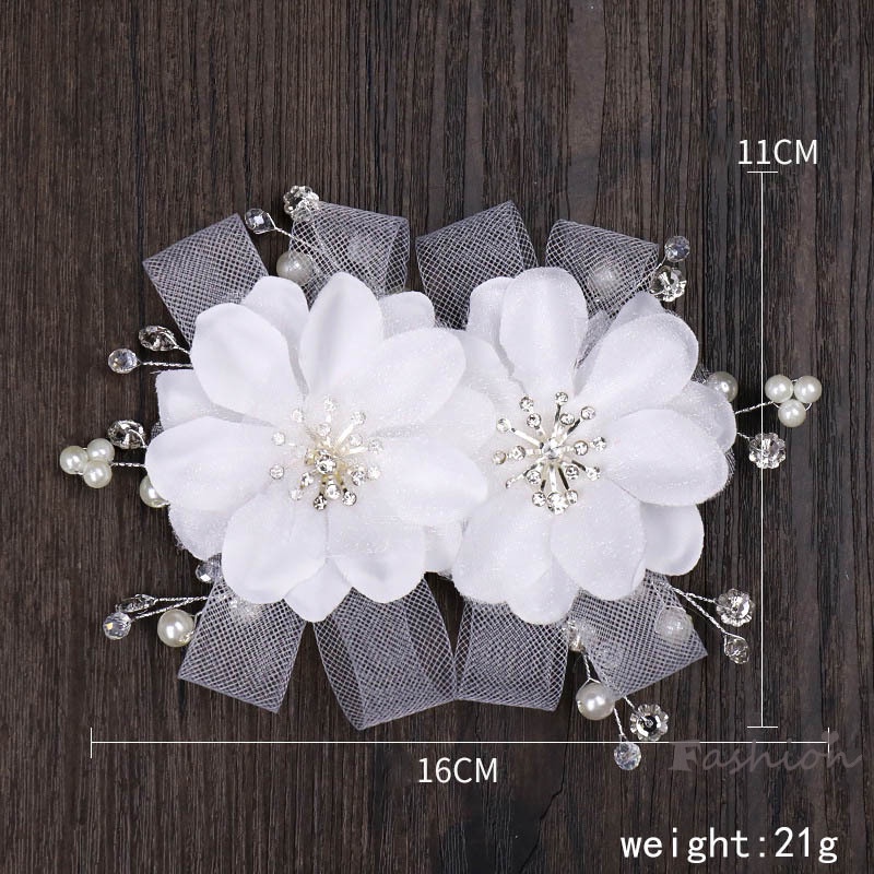 Phụ Kiện Trang Trí Tóc Hình Bông Hoa Đính Ngọc Trai Giả Dành Cho Nữ
